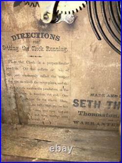 Antique Seth Thomas 30 Hour Shelf Clock 1800's Small Ogee Style WORKS
