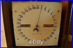 Antique Seth Thomas #3 Double Dial Calendar Clock Wood Case Key Wind Mantle 1879
