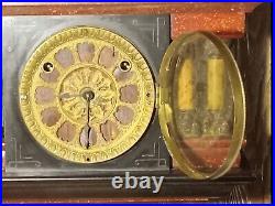 Antique Seth Thomas 4-1/2 8 Day Mantle Clock Red Adamantine Parts Or Repair
