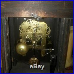 Antique Seth Thomas 4 column Adamantine Mantle Clock, Runs Strong, bell/chimes