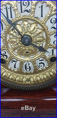 Antique Seth Thomas 6 Column Adamantine Mantle Clock RARE w key & weight bust