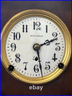 Antique Seth Thomas 8 City Berkeley Style Mantle Clock Chime Gong Key Pendulum