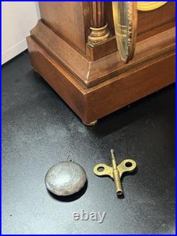 Antique Seth Thomas 8 City Berkeley Style Mantle Clock Chime Gong Key Pendulum