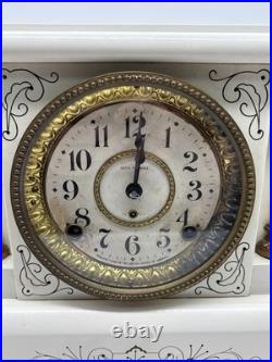 Antique Seth Thomas 8-Day Adamantine Mantel Clock Circa 1900's Lions Heads Keys