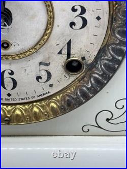 Antique Seth Thomas 8-Day Adamantine Mantel Clock Circa 1900's Lions Heads Keys