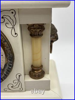 Antique Seth Thomas 8-Day Adamantine Mantel Clock Circa 1900's Lions Heads Keys