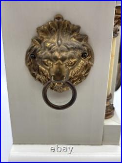 Antique Seth Thomas 8-Day Adamantine Mantel Clock Circa 1900's Lions Heads Keys