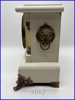Antique Seth Thomas 8-Day Adamantine Mantel Clock Circa 1900's Lions Heads Keys