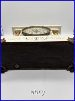 Antique Seth Thomas 8-Day Adamantine Mantel Clock Circa 1900's Lions Heads Keys
