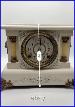 Antique Seth Thomas 8-Day Adamantine Mantel Clock Circa 1900's Lions Heads Keys