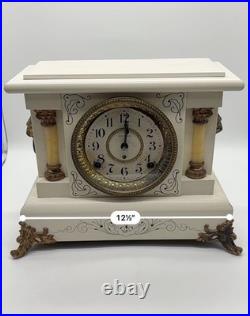 Antique Seth Thomas 8-Day Adamantine Mantel Clock Circa 1900's Lions Heads Keys