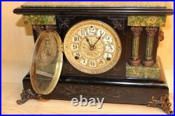 Antique Seth Thomas 8 Day Adamantine Mantle Clock Late 1800's Serviced