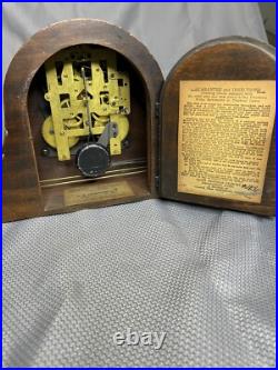 Antique Seth Thomas 8 Day Chiming Mantle Clock Working With 2 Keys #1638 Untested