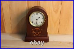 Antique Seth Thomas 8 Day Inlay Beehive Style Clock Serviced & Running