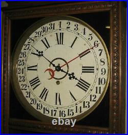 Antique Seth Thomas 8 Day Store Box Regulator Wall Clock With Calendar Working