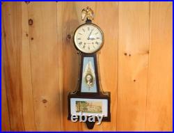 Antique Seth Thomas 8 Day Time & Strike Banjo Clock Runs