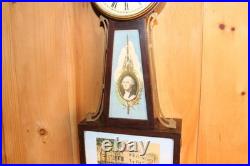 Antique Seth Thomas 8 Day Time & Strike Banjo Clock Runs