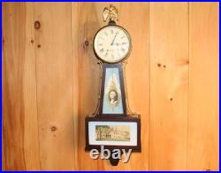 Antique Seth Thomas 8 Day Time & Strike Banjo Clock Runs