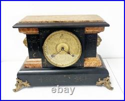 Antique Seth Thomas 8 Day Time & Strike Mantle Adamantine Clock with Pendulum