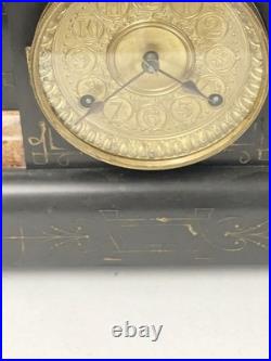 Antique Seth Thomas 8 Day Time & Strike Mantle Adamantine Clock with Pendulum