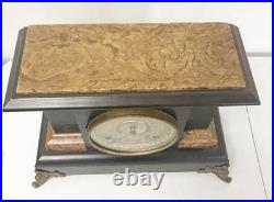 Antique Seth Thomas 8 Day Time & Strike Mantle Adamantine Clock with Pendulum