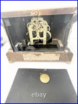 Antique Seth Thomas 8 Day Time & Strike Mantle Adamantine Clock with Pendulum