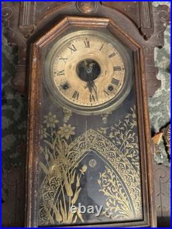 Antique Seth Thomas 8 Day Time & Strike Mantle Alarm Clock For Rehab Repair