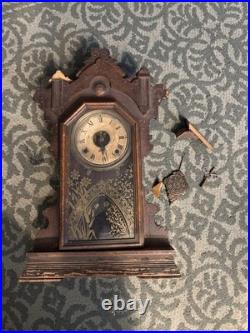 Antique Seth Thomas 8 Day Time & Strike Mantle Alarm Clock For Rehab Repair