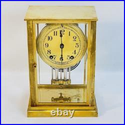 Antique Seth Thomas A-48-R Crystal Regulator Brass Mantel Clock USA Read