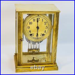Antique Seth Thomas A-48-R Crystal Regulator Brass Mantel Clock USA Read