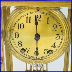 Antique Seth Thomas A-48-R Crystal Regulator Brass Mantel Clock USA Read