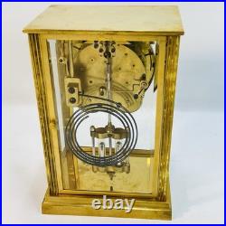 Antique Seth Thomas A-48-R Crystal Regulator Brass Mantel Clock USA Read