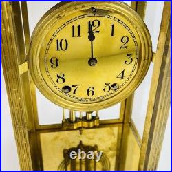 Antique Seth Thomas A-48-R Crystal Regulator Brass Mantel Clock USA Read