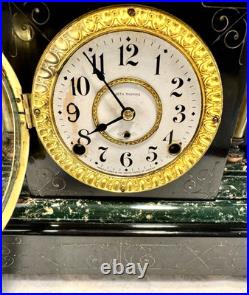 Antique Seth Thomas Adamantine 4 Column with Lion Heads Clock-Looks & Runs Great