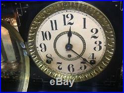 Antique Seth Thomas Adamantine 6 Column Lions Mantle Clock Rebuilt 89C Movement