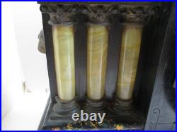 Antique Seth Thomas Adamantine 6 Column Mantle Clock Lions Head FOR PARTS/REPAIR