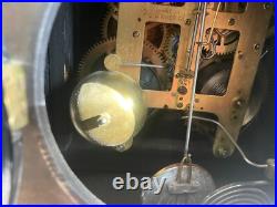 Antique Seth Thomas Adamantine 6 Pillar Mantle Clock Lions Head Handles