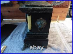 Antique Seth Thomas Adamantine 6 Pillar Mantle Clock Lions Head Handles WithKey