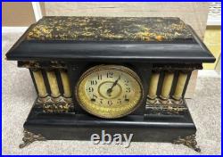 Antique Seth Thomas Adamantine 6 Pillar Mantle Clock withLions Heads circa 1901