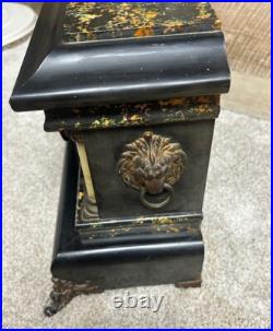 Antique Seth Thomas Adamantine 6 Pillar Mantle Clock withLions Heads circa 1901