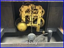 Antique Seth Thomas Adamantine 6 Pillar Mantle Clock withLions Heads circa 1901