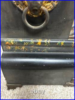 Antique Seth Thomas Adamantine 6 Pillar Mantle Clock withLions Heads circa 1901