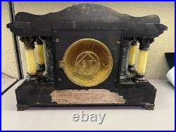 Antique Seth Thomas Adamantine 8 Day 4 Column Mantle Clock