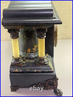 Antique Seth Thomas Adamantine 8 Day 4 Column Mantle Clock