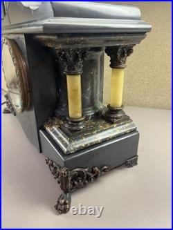 Antique Seth Thomas Adamantine 8 Day 4 Column Mantle Clock