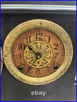 Antique Seth Thomas Adamantine 8 Day 4 Column Mantle Clock