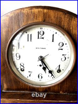 Antique Seth Thomas Adamantine 8 Day Mantle Or Bookcase / Shelf Clock