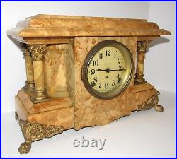 Antique Seth Thomas Adamantine Clock 8-Day, Time/Gong and Bell Strike, Key-wind