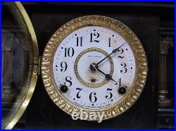 Antique Seth Thomas Adamantine Egyptian Clock 8-Day, Time/Strike, Key-wind