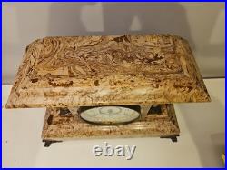 Antique Seth Thomas Adamantine Faux Marble Lion Head Mantle Clock 1890 Working